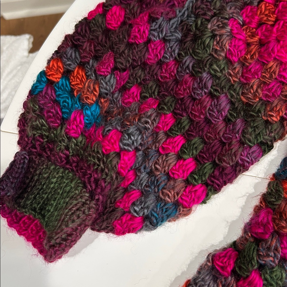 Handmade crochet knit hexagon multicolored cardigan Large - Picture 9 of 12